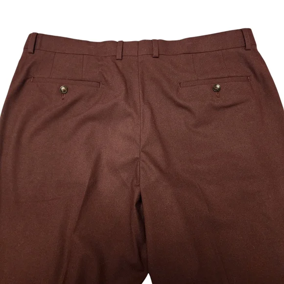 Nordstrom Mens Trim Fit 4 Way Stretch Burgundy Royal Dress Pants 38 NWT